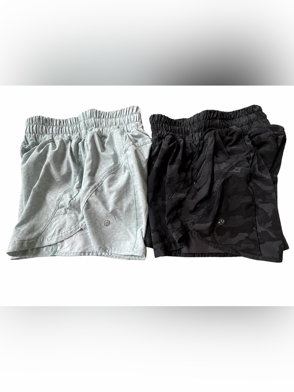 Lululemon Hotty Hot High Rise Lined Shorts Lot of 2 Size 2 Camo Mint